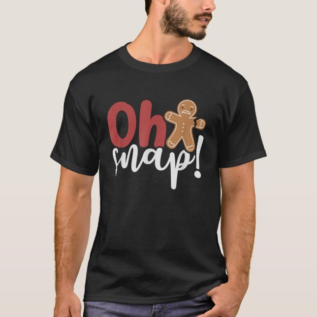 Oh Snap Weihnachtsginger Brot Mann gebrochen Arm T-Shirt (Vorderseite)