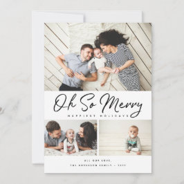 Oh, so frohe Script Collage 3 Foto Weihnachtsunter Feiertagskarte