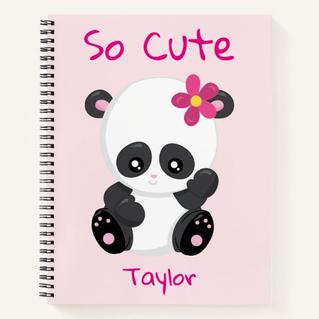 Oh so Niedlich Panda Bär Notizbuch (Vorderseite)