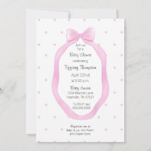 Oh, so Niedlich Pink und White Bow Ribbon Polka Do Einladung