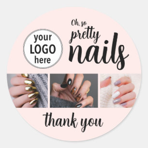 Oh So Pretty Nageldesignerin Pinkes Schriftlogo Fo Runder Aufkleber