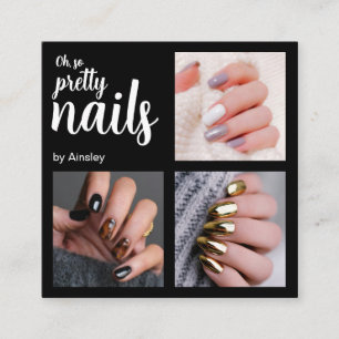 Oh So Pretty Nageldesignerin Skript Foto Quadratische Visitenkarte
