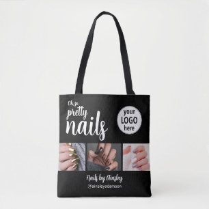 Oh So Pretty Nail Artist Script Logo 3 Foto Schwar Tasche