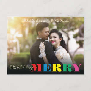 Oh, So Very Merry Farbige 2 Foto Weihnachten Postkarte
