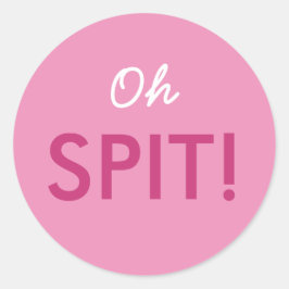 Oh Spit Baby Dusche Sprinkle Puff in Rosa oder Bla Runder Aufkleber