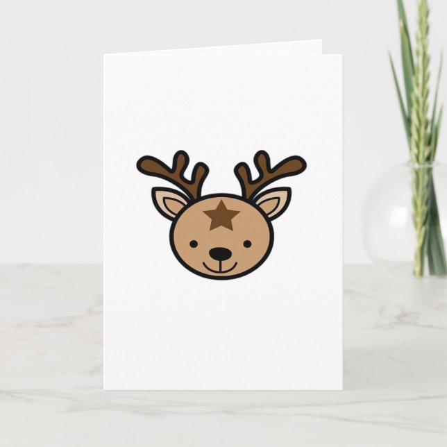 Oh süßer Hirsch Minimal Design Karte (Vorderseite)