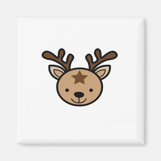 Oh süßer Hirsch Minimal Design  Magnet (Vorne)