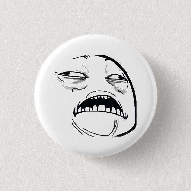 Oh süßer Jesus, der gutes Raserei-Gesicht Meme ist Button (Vorderseite)