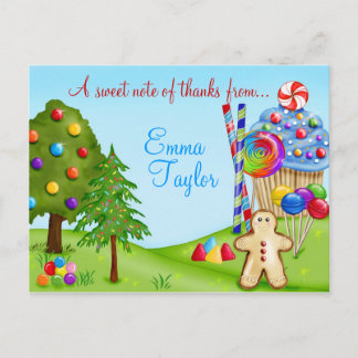 Oh Sweet Candy Land Cupcakes und Lollipops Postkarte