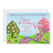 Oh Sweet Candyland Invitations de Cupcake pour l'a