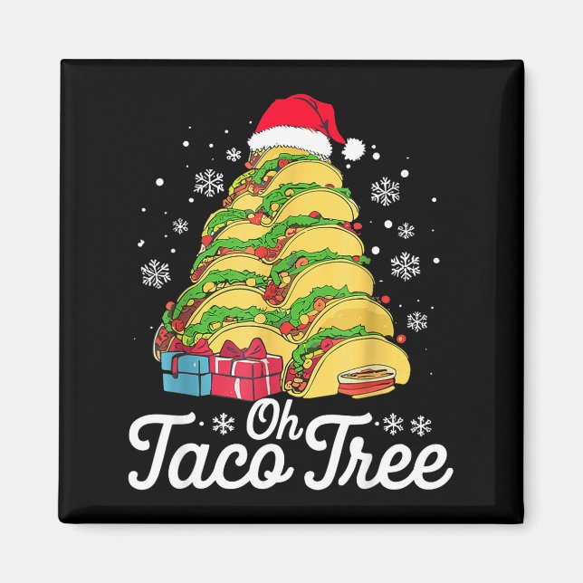Oh Taco Tree Christmas Cute Xmas Mexican Food Love Magnet (Vorne)
