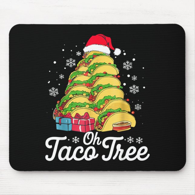 Oh Taco Tree Christmas Cute Xmas Mexican Food Love Mousepad (Vorne)