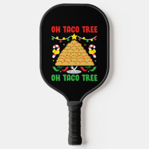 Oh Taco Tree Mexican Food Taco Lover Christmas Pickleball Schläger
