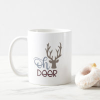 Oh tasse de café mignonne de cerfs communs