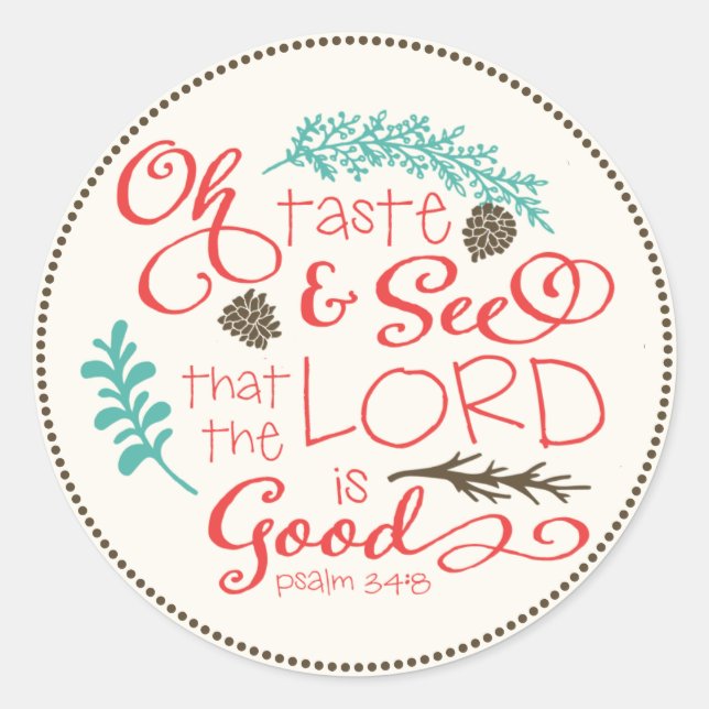 Oh Taste and See Scripture Sticker / Elfenbein (Vorderseite)