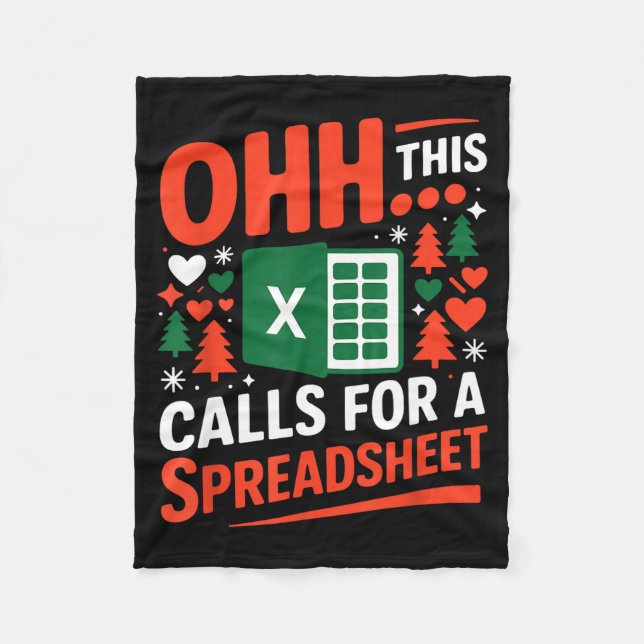 Oh This Calls For A Spreadsheet Christmas Sweater  Fleecedecke (Vorderseite)