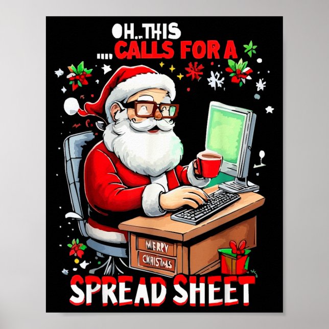 Oh This Calls For A Spreadsheet, Funny Excel Chris Poster (Vorne)