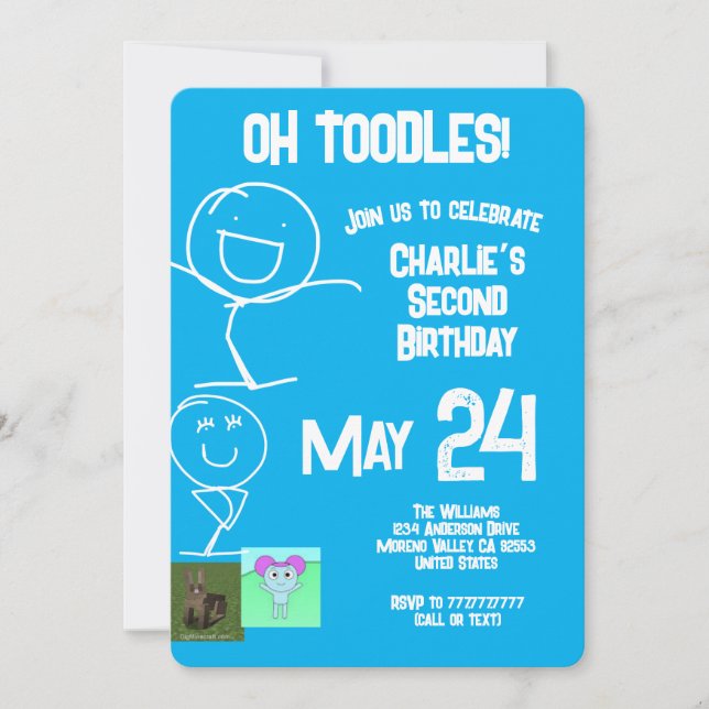 Oh, Toodles | Sam & Friends Einladung zum Geburtst (Vorderseite)