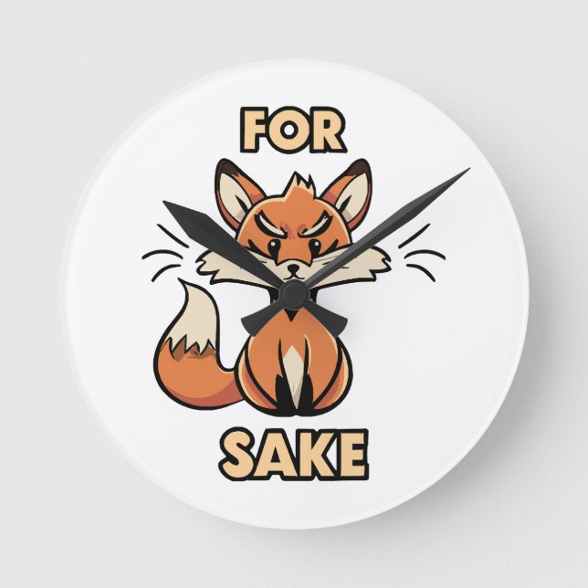 Oh um Fuchs herum Runde Wanduhr (Vorderseite)
