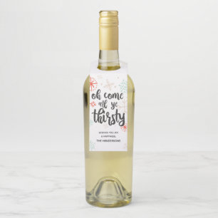 Oh venez tous, étiquette de bouteille de Noël pour