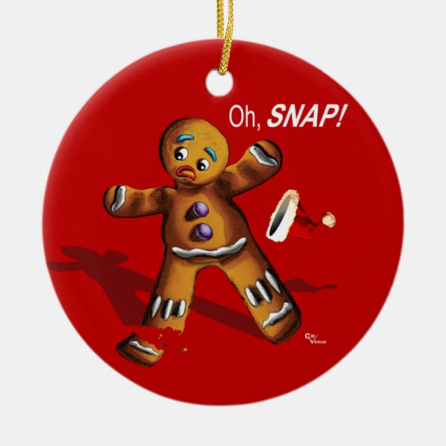 Oh Verschluss! Weihnachtsverzierung (rot) Keramikornament (Vorne)