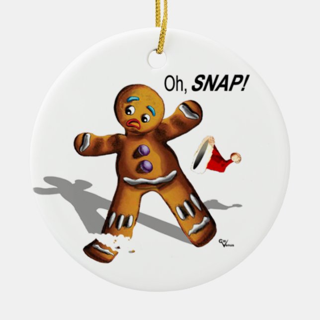 Oh Verschluss! Weihnachtsverzierung (weiß) Keramikornament (Vorne)