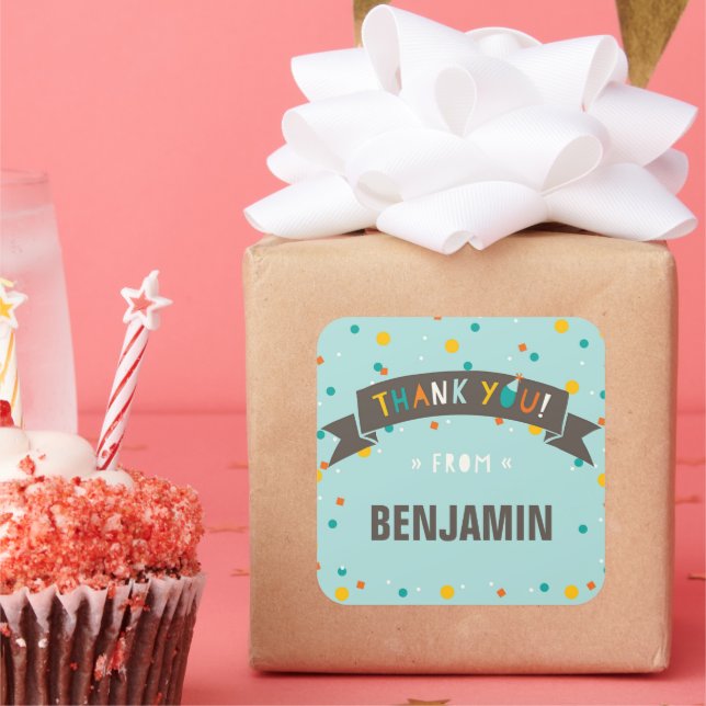 Oh, was Fun Confetti Geburtstag Danke Sticker (Party)