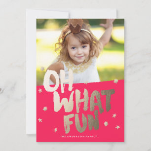 OH WAS FUN FOTO RED Christmas Card Feiertagskarte