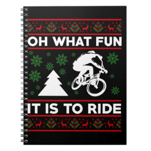 Oh Was Für Ein Spaß Es Ist, Fahrrad Weihnachten Zu Notizblock
