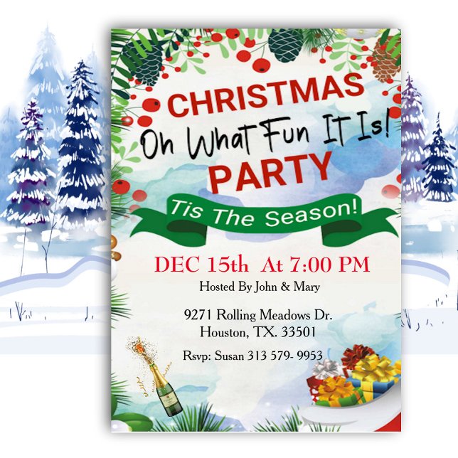 Oh, was für ein Spaß es ist Weihnachten Party Einladung (Von Creator hochgeladen)