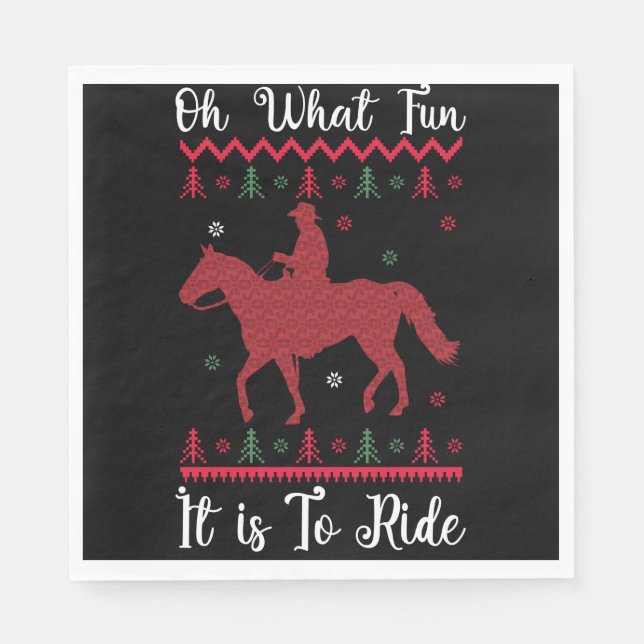 Oh, was für ein Spaß es ist, Weihnachten zu reiten Serviette (Vorderseite)