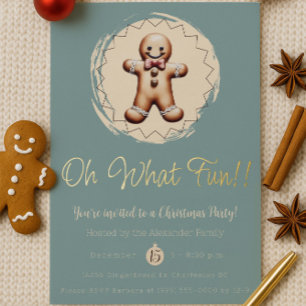 Oh, was für ein Spaß - Gingerbread Man - Weihnacht Folieneinladung