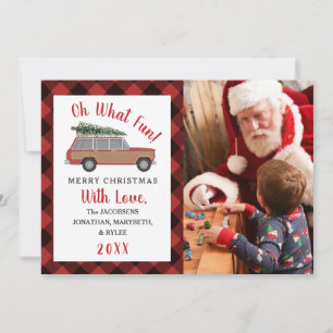 Oh Was Für Ein Spaß Holz Wagen Kariert Weihnachtsf Feiertagskarte