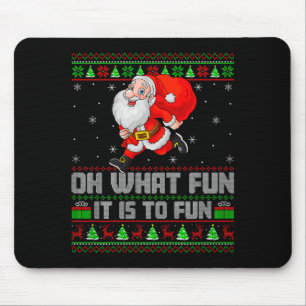 Oh was für ein Spaß ist es, lustige Santa Running Mousepad