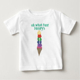 Oh was für ein Spaß! Personalisiertes Eis zum erst Baby T-shirt