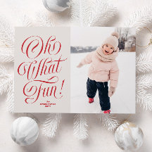 Oh was für ein Spaß rotes drei Foto Weihnachten