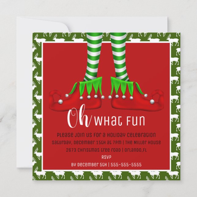 Oh, was für ein Spaß Weihnachten Party Einladung (Vorderseite)