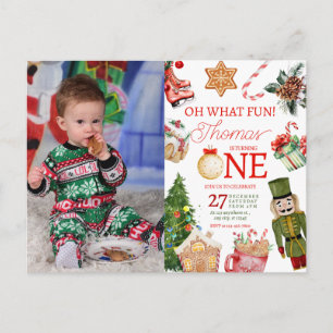 Oh Was Für Ein Spaß Weihnachten Winter Erster Gebu Postkarte