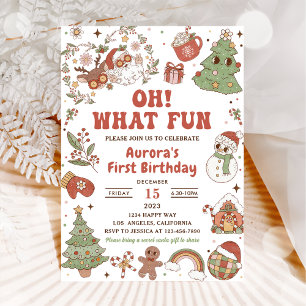 Oh was für eine lustige coole groovy Weihnachtsman Einladung