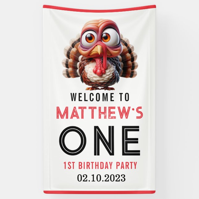 Oh, was macht Spaß Karikaturen Türkei 1. Geburtsta Banner (Vertikal)