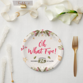Oh, was Spaß! Aquarell und Natur Weihnachten Party Pappteller