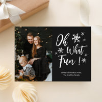 Oh, was Spaß Black Calligraphy Snowflakes Foto