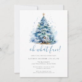 Oh, was Spaß Blue Festive Holiday Dinner Party Einladung