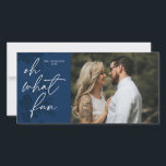 Oh, was Spaß Bright Christmas Blue Holiday Card Feiertagskarte<br><div class="desc">Oh,  was Spaß Bright Weihnachten Rote Fotokarte Design</div>