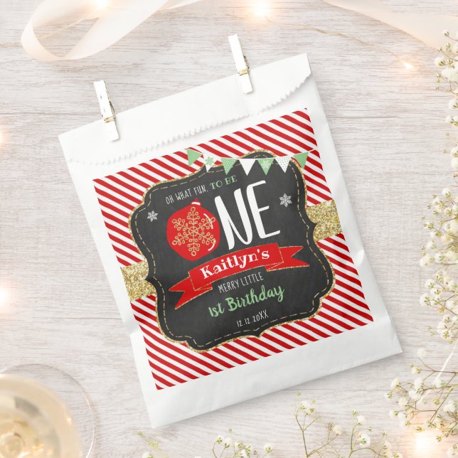 Oh, was Spaß, eins zu sein! Weihnachten 1. Geburts Geschenktütchen (Ausgeschnitten)