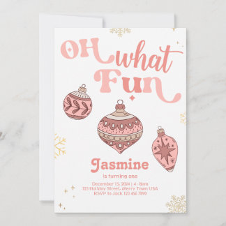 Oh, was Spaß ersten Geburtstag Kinder Mädchen neut Einladung