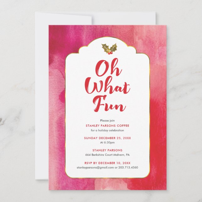 Oh, was Spaß Feiertag Einladung (Vorderseite)