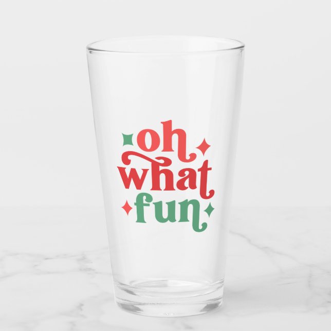 Oh, was Spaß - Feiertage-Typografie Glas (Vorderseite)