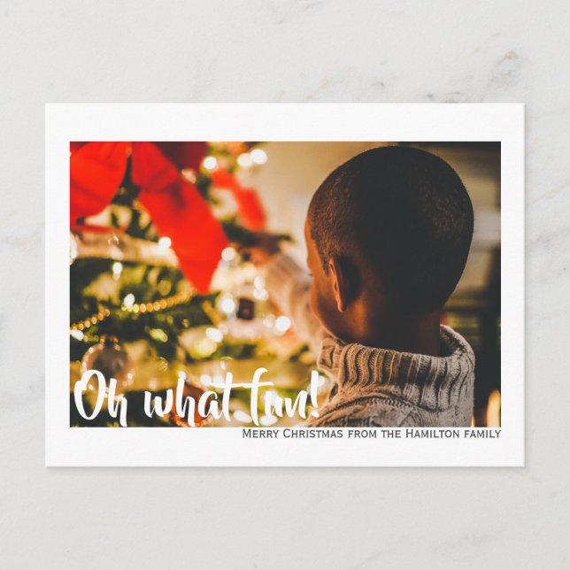 Oh, was Spaß Foto frohe Weihnachten Personalisiert Postkarte (Vorderseite)