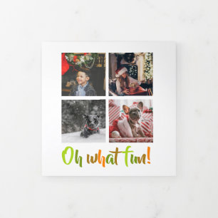 Oh, was Spaß Foto Personalisiert Weihnachten Dreifach Gefaltete Urlaubskarte